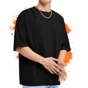 black-down-shoulder-t-shirt